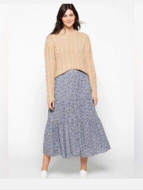 Madewell Blue Florentine Floral Skirt XL
